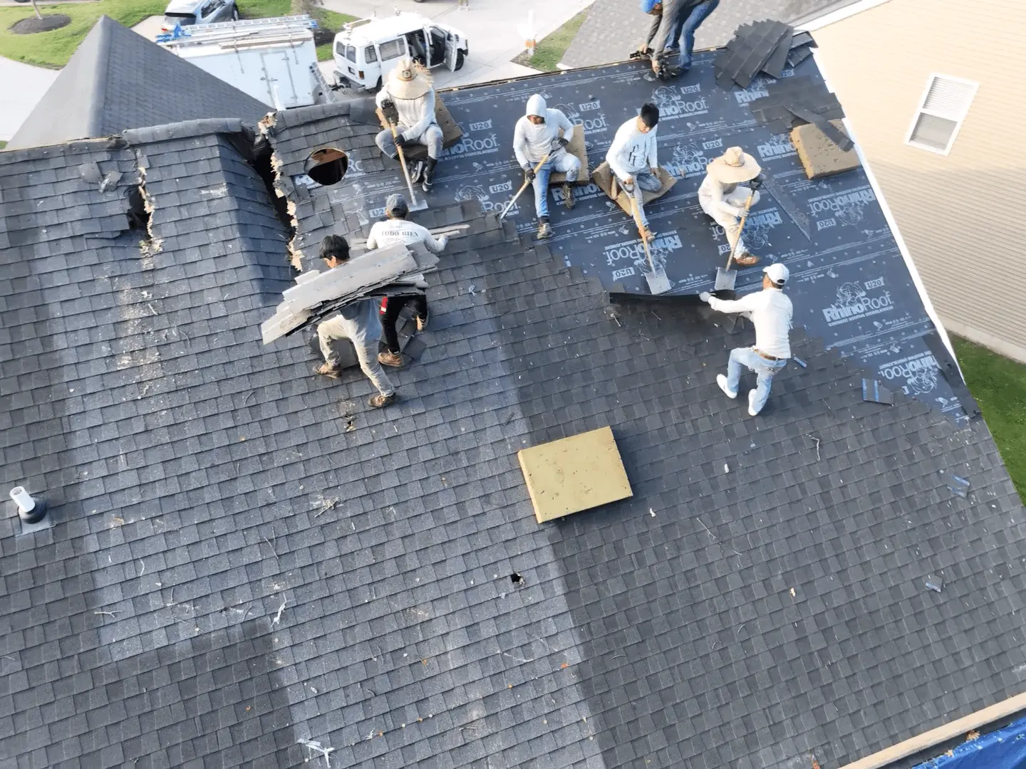 Fair weather roofing team